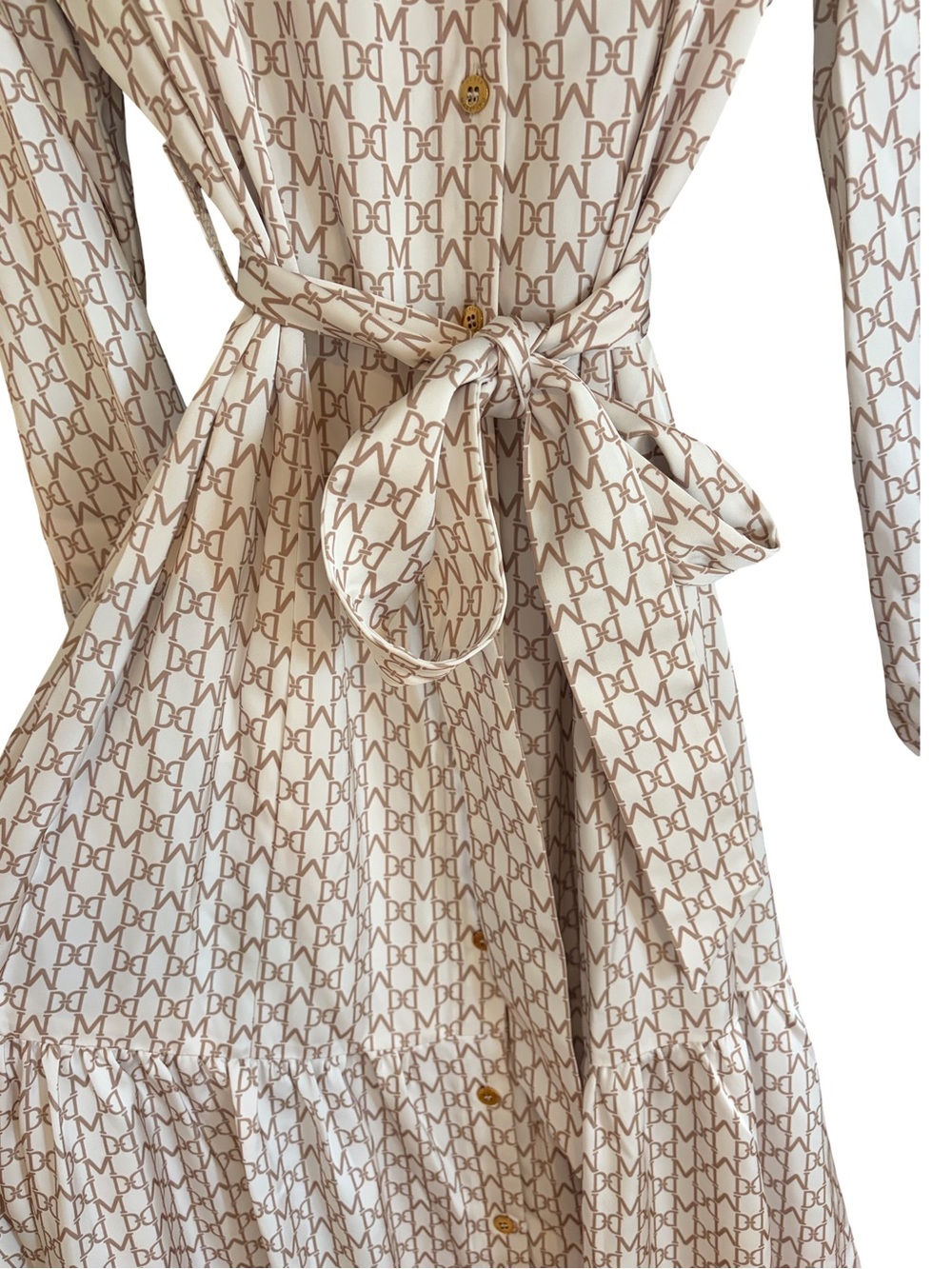 Marciano By Guess NWT Giselle Monogram Dress Macadamia/Mlk  Size 8 - Picture 3 of 7